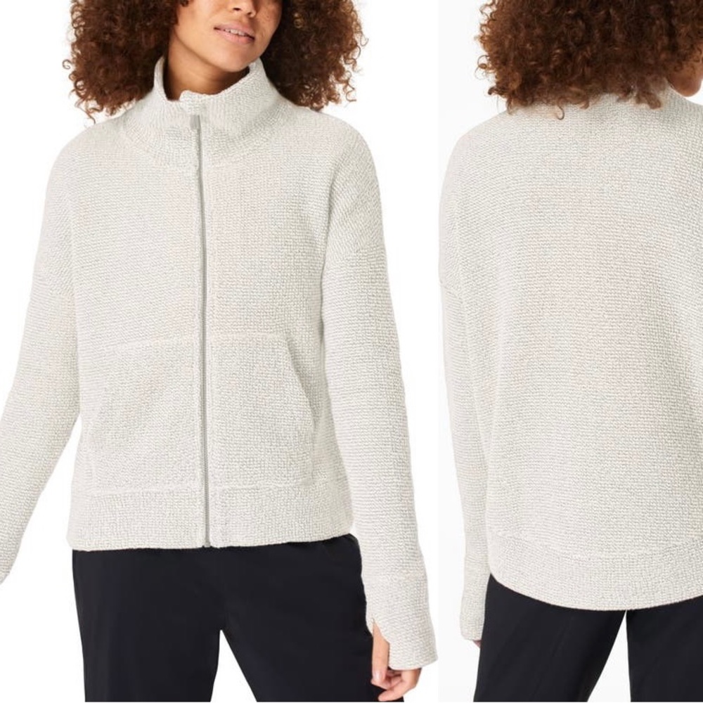 NWT Sweaty Betty Restful Boucle Jacket small Lily White